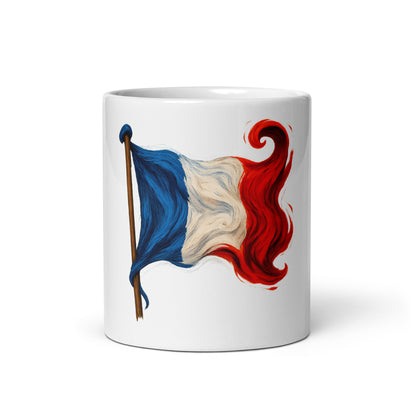 Mug Drapeau Français Artistique – Tricolore en Mouvement – 15oz / 443,6 ml – Création Sublimée par Darkness